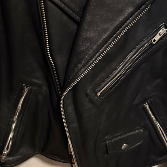 Polo by Ralph Lauren Black Leather Biker Jacket - Picture 3 of 5